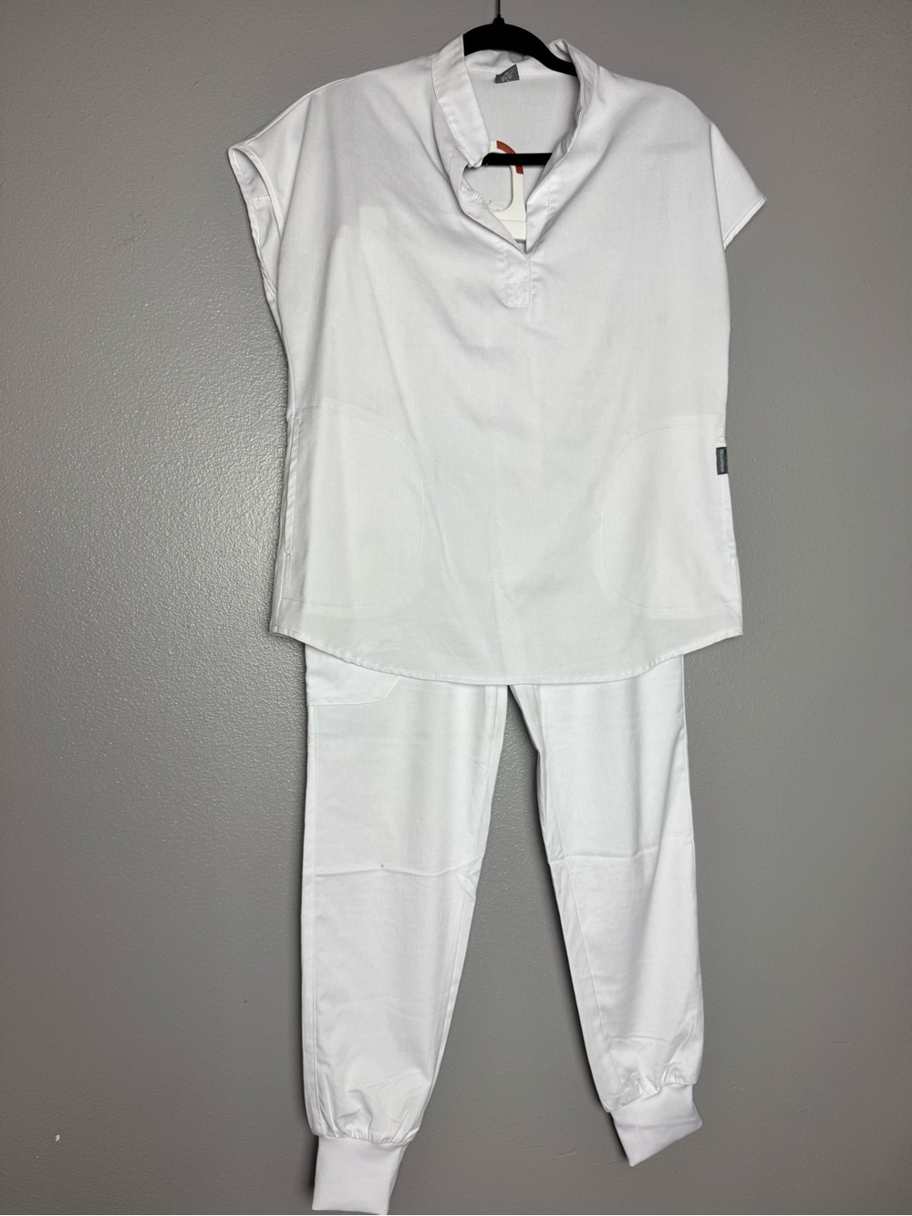 White Women’s Two-Piece Top and Jogger Set